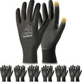 toolant Microfoam Nitrile Work Gloves with Grip, 6 Pairs, Black, X-Large - color: Black-6pairs, size: X-Large