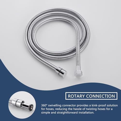 Angle Simple Replacement Shower Hose 79", Extension Hose 1/2" IPS, Chrome - color: Chrome, size: 79 Inch