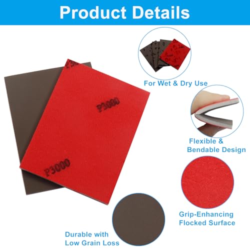 20 PCS Ultra Fine 3000 Grit Sanding Sponge - size: 3000 Grit