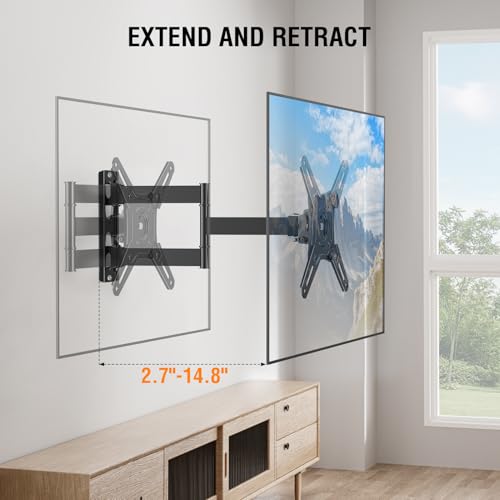 ELIVED Full Motion TV Wall Mount, 14-42" TV Monitor, VESA 200x200, 44 Lbs - size: 3 Arms: 14.8"