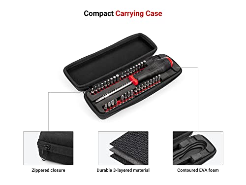 TEKTON 1/4 Inch Bit Driver and Bit Set with Case, 37-Piece | DBH93101 - size: 37-Piece