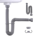 Sink Drain Pipe, Flexible Sink P-Trap Pipe for Kitchen & Bathroom, Gray - color: Gray