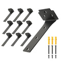 Floating Shelf Brackets,10 Pack Heavy Duty L Brackets for Shelves, 6 Inch Black Stainless Steel Countertop Support Brackets,Wall Mounting for Wood - size: 6 Inch, style: Black 10 Pack
