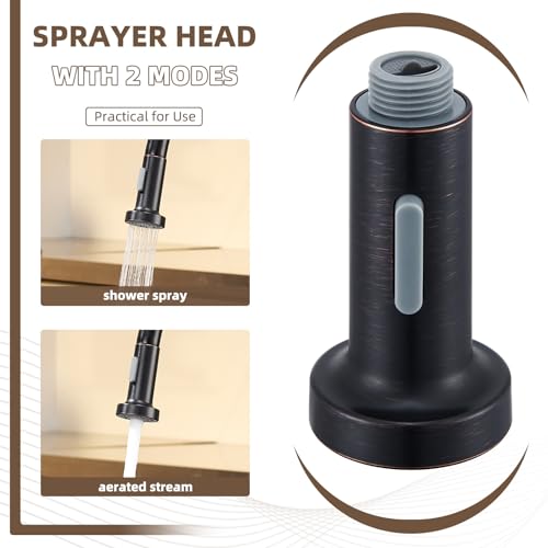 Angle Simple Kitchen Faucet Head Oil Rubbed Bronze, Sprayer Replacement - color: Oil Rubbed Bronze
