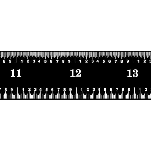 PEC Tools 24" Flexible Metal Ruler, Stainless Steel with Black Chrome Finish, High Contrast,16R Graduation (1/32", 1/64", 1/50", 1/100"), Easy to Read Machinst Rule for Professionals, Made in USA - color: Black Chrome-Flexible, size: 24"