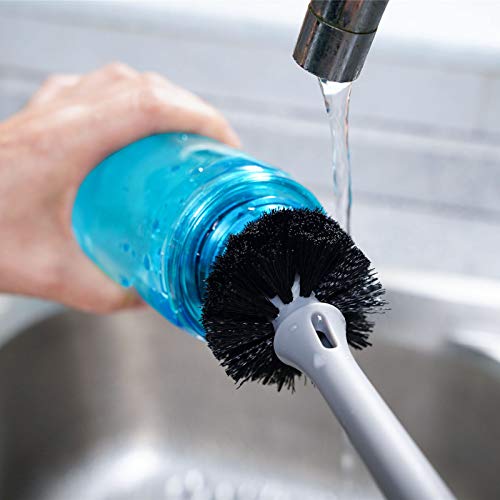 MOSOLAN 2-in-1 Bottle Brush and Straw Cleaner Brush, Black, 1 Pack - color: Black, size: 1 Count (Pack of 1)