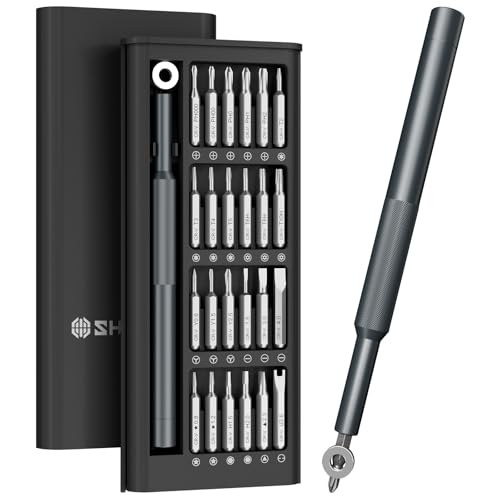 SHARDEN Precision Screwdriver Set for Electronic Repair 31 in 1 | Small Screwdriver Set, Magnetic Repair Tool Kit for Laptop, iPhone, Cell Phone, PC, MacBook, Computer, PS5, Glasses, Watch - color: 31 in 1 Black