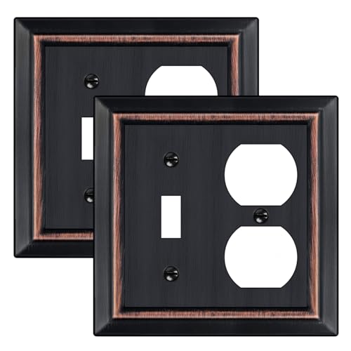 Metal Wall Plate for Electrical Outlets, Toggle/Duplex, 2 Pack - size: Toggle/Duplex