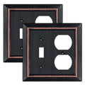 Metal Wall Plate for Electrical Outlets, Toggle/Duplex, 2 Pack - size: Toggle/Duplex