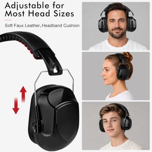 6 Pack Noise Reduction Ear Protection Ear Muffs, 34dB Noise Canceling Headphones For for Adults Kids - color: Black