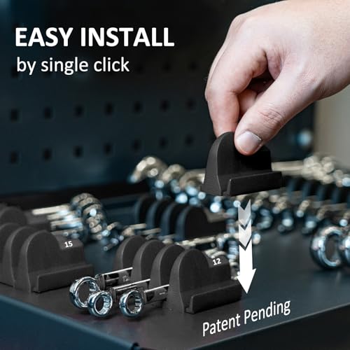 DEHOYI 80 pcs Modular Wrench Organizers for Tool Drawers - Wrench Rack with Metric & SAE Labels, Perfect Tool Storage Holder. Gift for father, brother and boyfriend (No Magnet, Black) - style: No-Magnet(80 pcs Black)