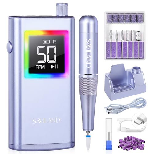 SAVILAND 50000RPM Electric Nail Drill Fast Removal for Acrylic Nail Techs - color: Purple Pro