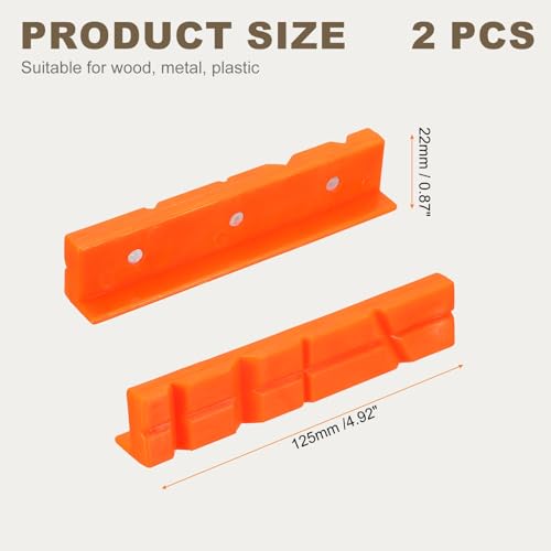 HARFINGTON 2 Set Vise Jaw Pads 5" Rubber V-Shape Magnetic Vise Soft Jaws Standard Anti-Scratches Vice Covers Tools for DIY Making Woodworking Clamping Plumbing, Orange - size: 5"