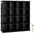 C&AHOME 16 Cube Storage Organizer Cube Shelves Units Storage Cubes, Black - color: Black