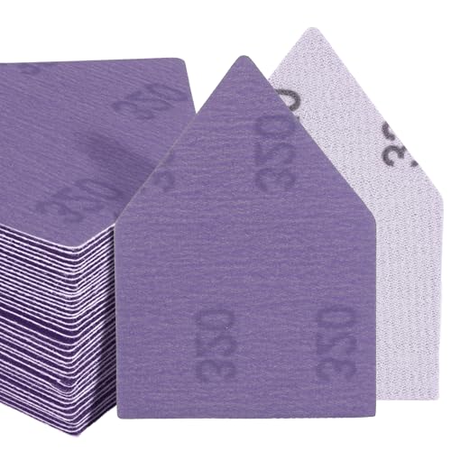 POLIWELL Triangle Sanding Sheets 50-Piece 90x65mm Ceramic Alumina - size: 320 Grit