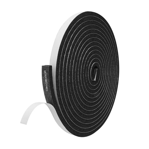 Storystore Self Adhesive Foam Weather Stripping, 1/2"x1/4"x16.5FT Door Seal - size: 1/2In x 1/4In x16.5Ft