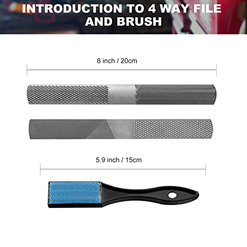 TARIST 19PCS Metal & Rasp File Set with Tool Bag, Includes Flat/Half-Round/Round/Triangle steel file, Half-Round wood file, 4 Way File and 12pcs Needle Files, Work for Metal, Wood and more - style: File Set - 19 pcs
