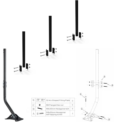 PIBIDI Long-Reach Antenna Mount, 1.25x66in J-Pole for Weather Station - color: Length 5' 6"