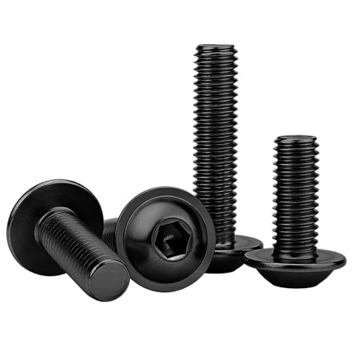 72 pcs M6 T Nut and Screws Kit, 36pcs M6 x 12/14/16mm Flanged Button Head Socket Cap Screws, 36pcs M5 Slide in T Nut and 1pcs Hex Wrench, for 1010 Aluminum Extrusion Hardware (Black) - color: Black, size: 72pcs1010 Series M6 Flanged Screws Kit