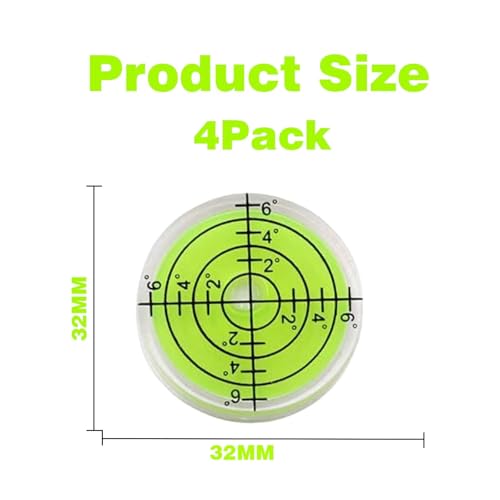 4Pack Round Level 32×7mm(1.26×0.27in) Level Bubble Tool - size: 4pcs 32x7mm