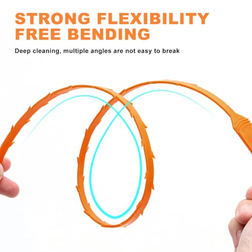 Drain Snake Clog Remover - 6 Pack 20 Inch Flexible Hair Tool - style: Drain Snake 6pcs