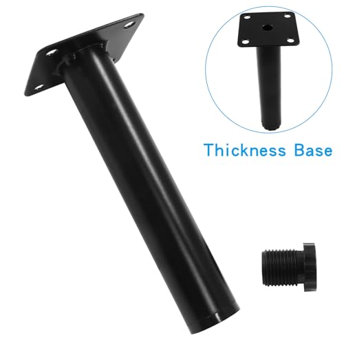 4 Pcs 6"/150mm Metal Furniture Legs Black Adjustable - size: 6 inches