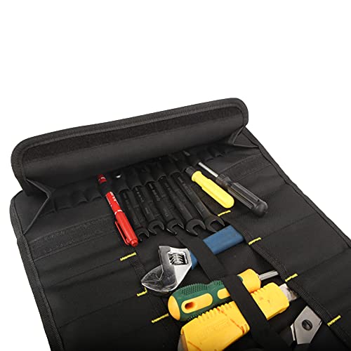 Canvas Roll Up Tool Bag Organizer Pouch for Wrenches & Screwdrivers - color: 1pc Black