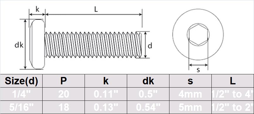 cSeao 5/16"-18 x 3/4" Flat Head Socket Head Screw Furniture Bolts Countersunk Connector Screws, Stainless Steel 18-8 (304), Fully Threaded - size: 5/16-18*3/4 10pcs