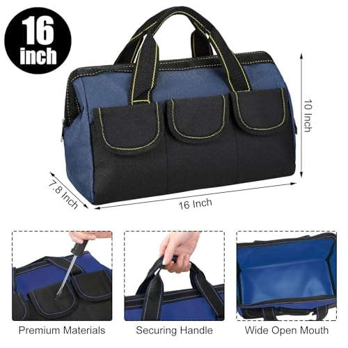 Sanwuta 3 Pack 16 Inch Tool Bags, Classic, Blue - color: Blue, size: 16 Inch, style: Classic