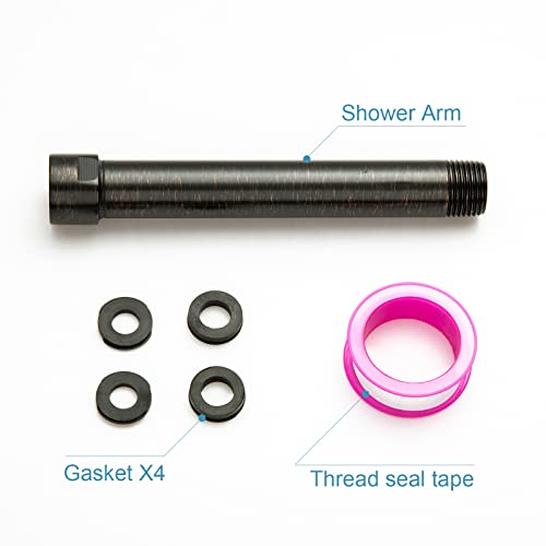OFFO Shower Head Extension Arm, Oil Rubbed Bronze 6 in Shower Arm Extension Shower Head Extender Made of 304 Stainless Steel Shower Pipe Extension - color: Oil Rubbed Bronze, style: 6 in