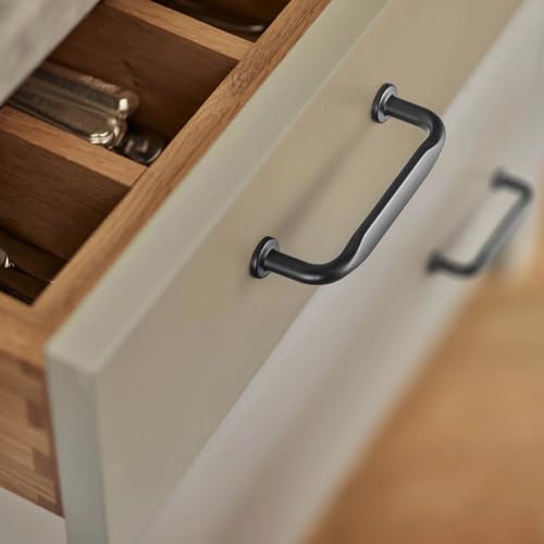 12 Pack Black Zinc Alloy Cabinet Handles - 3''(76mm) Hole Center Cabinet Pull Hardware for Bedroom, Kitchen L101 - color: Black, size: 3'' Hole Center