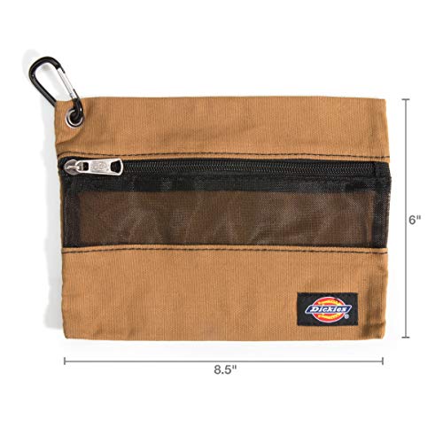 Dickies Set of 3 Small Canvas Utility Pouches, Zippered, for Organizing Small Tools and Fasteners, Grey/Tan/Black - color: Tan