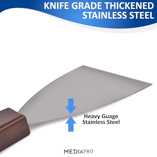 Baking Spatula Premium Stainless Steel with Wooden Handle Heavy-Duty Dough Scraper Turner, Multi-Purpose Kitchen Spatula for Baking, Cooking, Cake Decorating, Pizza & Pastry Use tool