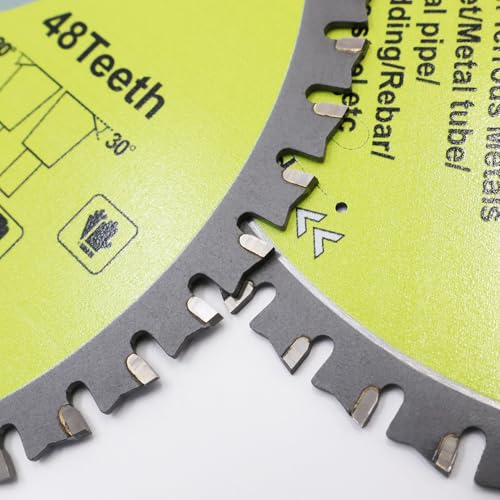 6-1/2"/165mm Metal Cutting Disc, DARTOTEK Circular Saw Blade 48T,Tungsten Carbide Tipped TCT Cut Off Wheel for Steel, Ferrous Steel Pipe with 4/5"-5/8" Arbor - size: 165 mm