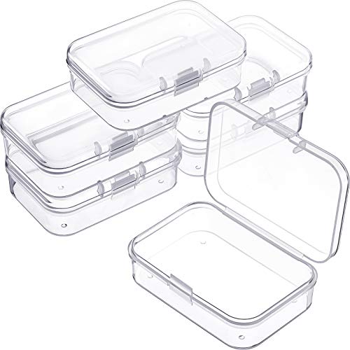 Jetec 6 Pieces Small Clear Plastic Storage Box, 2.5 x 1.7 x 0.8 Inch - size: 2.5 x 1.7 x 0.8 Inch