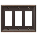 Amerelle 149RRRDB Chelsea Wallplate, 3 Rocker, Steel, Aged Bronze, 1-Pack - color: Aged Bronze, size: 3 Rocker-GFCI