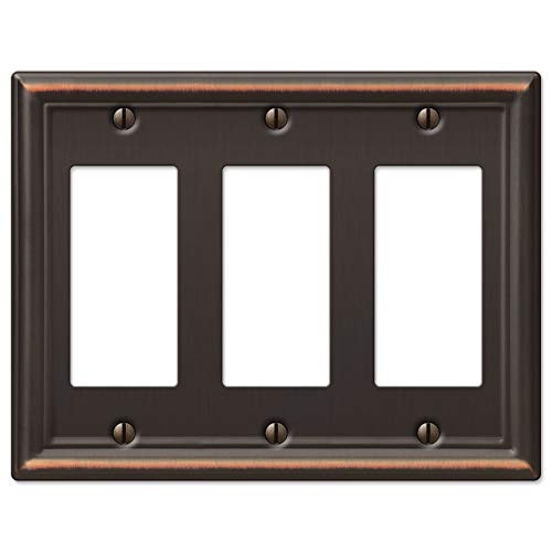 Amerelle 149RRRDB Chelsea Wallplate, 3 Rocker, Steel, Aged Bronze, 1-Pack - color: Aged Bronze, size: 3 Rocker-GFCI