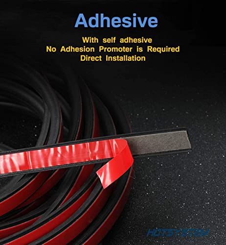 D-Shape Door Rubber Seal Strip Weatherstrip 3M Self Adhesive Hollow for Car Truck Motor Door Cover Trunk (Black, 26.25 feet)