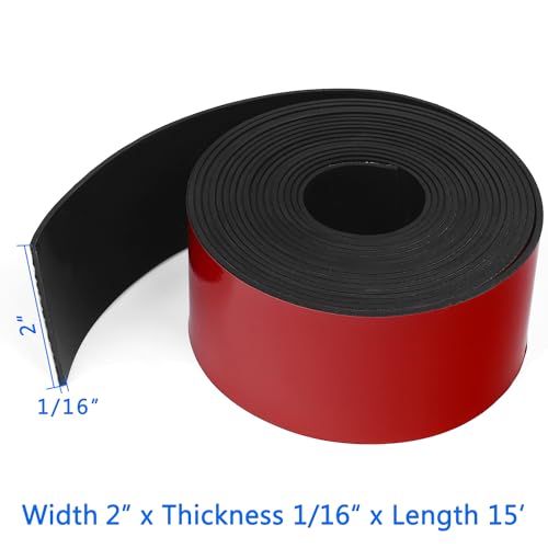 WochiTV Adhesive Solid Rubber Strips, 2" Wide x 1/16" Thick x 180" Long Self Stick Black Neoprene Rubber Rolls Perfect for DIY Insulation Cushion Gasket, Sealing, Liner, Weather Striping - size: 2" W X 180" L, style: 1/16" Thick Adhesive