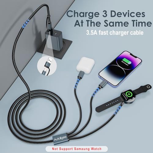 2Pack Travel Essentials for Apple Watch Charger,3 in 2 Charging Cable ﻿ - color: Black, size: 2pack-4ft