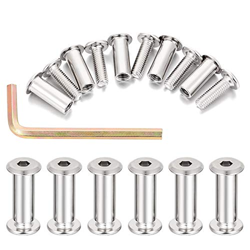40 Sets Silver Furniture Connector Bolts M6x20mm Binding Screws for Wood - color: M6x20mm-D