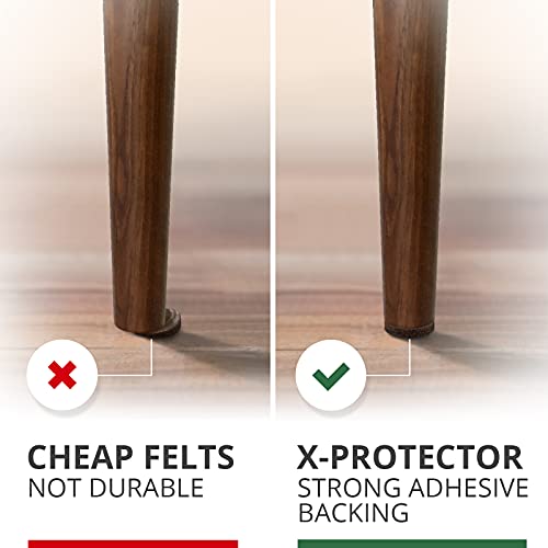 Felt Furniture Pads X-PROTECTOR - 48 Premium Floor Protector Chair Felts - size: 48 PCS 1" Brown, Round