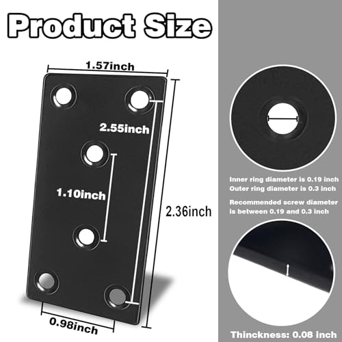 35‑Pack Flat Metal Brackets, 2.36" 304 Stainless Steel Brackets - size: 35PCS-2.36'' Flat Plates