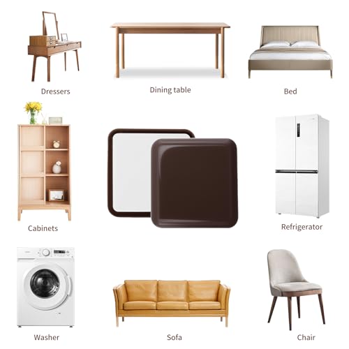 8 PCS Self-Stick Furniture Sliders -2" Brown - color: Square Brown