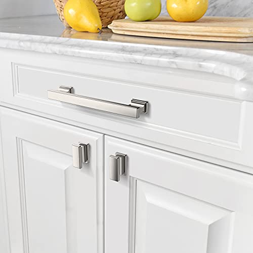 Amerdeco 10 Pack Brushed Satin Nickel Cabinet Pulls 5" - color: Brushed Satin Nickel, size: 5" hole center