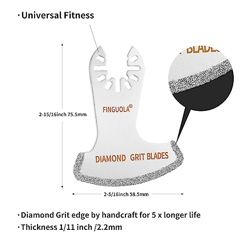 Oscillating Tool Blades, Diamond Carbide Multi Tool Blades for Grout Removal and Soft Tile Cut, Semi Circle Finger Segment Swing Grit Grout Oscillating Saw Blades (8PCS Swing Set) - color: 8PCS Swing Set