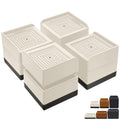 ANNKUT Bed Risers 3 inch Heavy Duty,Furniture Risers for Desk Table Sofa Couch Lifts to 1.5 or 3 inch, Square Adjustable Risers Blocks, Support Up to 1,300 Lbs（4 Pack-Black） - color: 3 Inch-apricot(square)