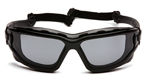 PYRAMEX I-Force Sporty Dual Pane Anti-Fog Goggle, Black Frame/Clear Anti-Fog Lens - color: Gray H2x Anti-fog Lens/ Black Frame