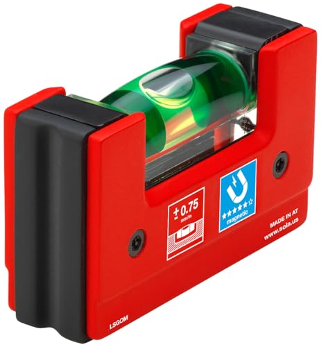 SOLA LSGOM GO! Magnetic Portable Level with Clip and 1 60% Magnified Vial, 3-Inch - size: 3-Inch, style: Magnetic, Pocket-Size