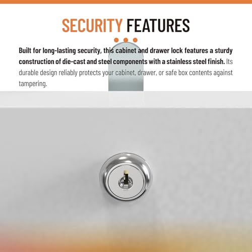 1 3/8" Cam Lock U 9950, for Drawers, Cabinets, File Boxes, 2 Sets - size: 1-3/8" Length